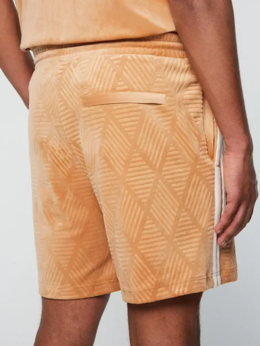 Shorts And Swim|Sergio Tacchini Debossed Damarindo Velour Short- Meerkat