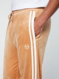 Tracksuits|Sergio Tacchini Debossed Damarindo Velour Track Pant- Meerkat