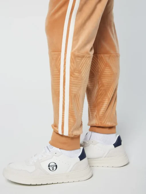 Tracksuits|Sergio Tacchini Debossed Damarindo Velour Track Pant- Meerkat