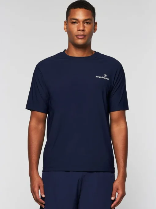 T-Shirts|Sergio Tacchini Foro T-Shirt- Maritime Blue