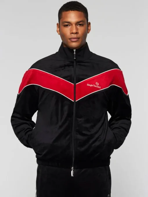 Jackets|Sergio Tacchini Gallone Velour Track Jacket- Black Beauty