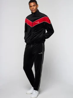 Jackets|Sergio Tacchini Gallone Velour Track Jacket- Black Beauty