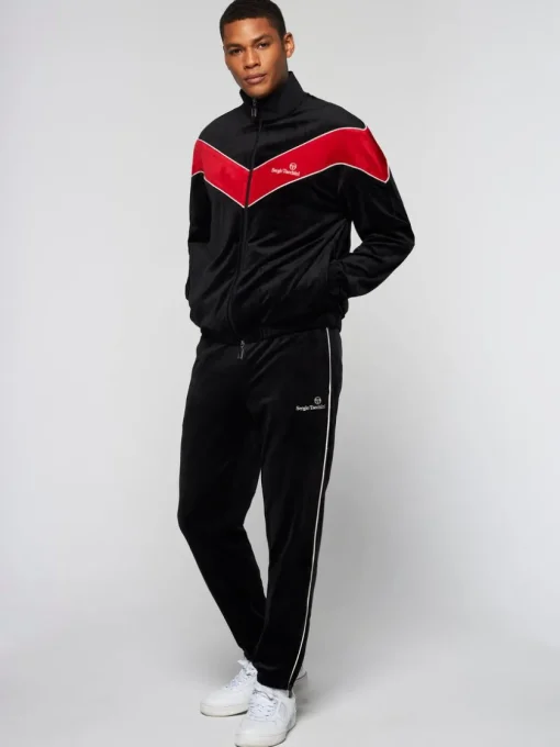 Jackets|Sergio Tacchini Gallone Velour Track Jacket- Black Beauty