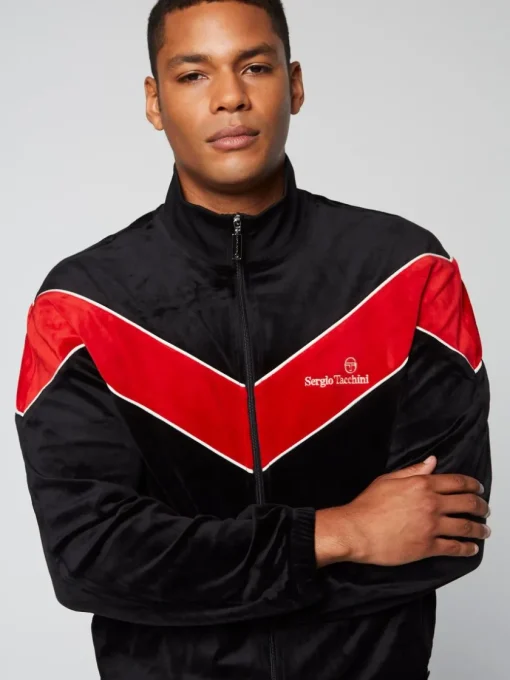 Jackets|Sergio Tacchini Gallone Velour Track Jacket- Black Beauty