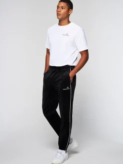 Velour|Sergio Tacchini Gallone Velour Track Pant- Black Beauty