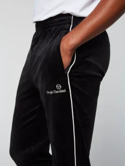 Velour|Sergio Tacchini Gallone Velour Track Pant- Black Beauty