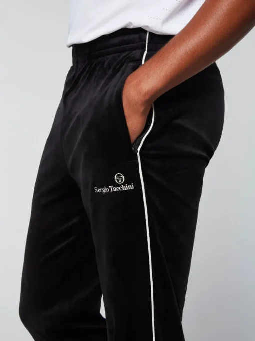 Velour|Sergio Tacchini Gallone Velour Track Pant- Black Beauty