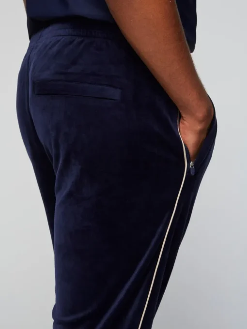 Velour|Sergio Tacchini Gallone Velour Track Pant- Maritime Blue