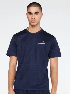 For The Court|Sergio Tacchini Geo T-Shirt-Maritime Blue