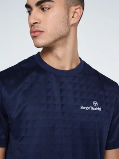 For The Court|Sergio Tacchini Geo T-Shirt-Maritime Blue
