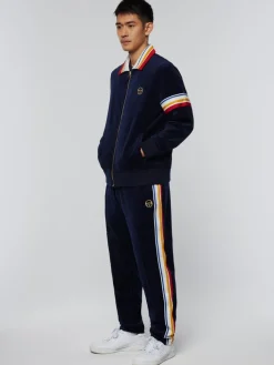 Velour|Sergio Tacchini Goran Velour Track Jacket Archivio- Maritime Blue
