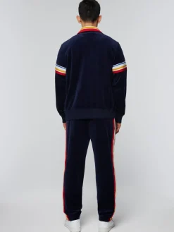 Velour|Sergio Tacchini Goran Velour Track Jacket Archivio- Maritime Blue