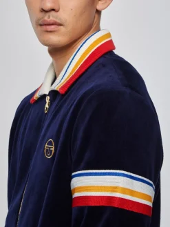 Velour|Sergio Tacchini Goran Velour Track Jacket Archivio- Maritime Blue
