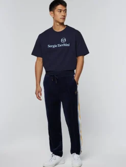 Velour|Sergio Tacchini Goran Velour Track Pant Archivio- Maritime Blue