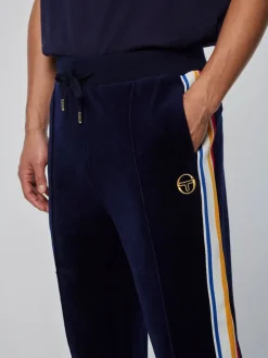 Velour|Sergio Tacchini Goran Velour Track Pant Archivio- Maritime Blue