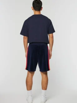 Velour|Sergio Tacchini Goran Velour Track Short Archivio- Maritime Blue
