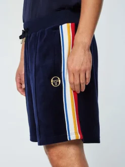 Velour|Sergio Tacchini Goran Velour Track Short Archivio- Maritime Blue