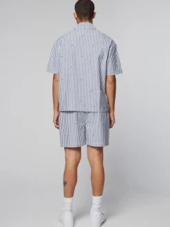 View All|Sergio Tacchini Granda Camp Shirt- Maritime Blue