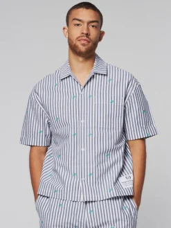 Matching Separates|Sergio Tacchini Granda Camp Shirt- Maritime Blue