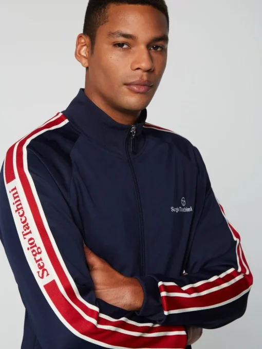 Jackets|Sergio Tacchini Gromo Tape Track Jacket- Maritime Blue