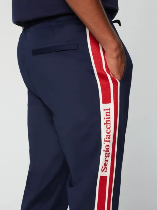 Pants And Sweatpants|Sergio Tacchini Gromo Tape Track Pant- Maritime Blue
