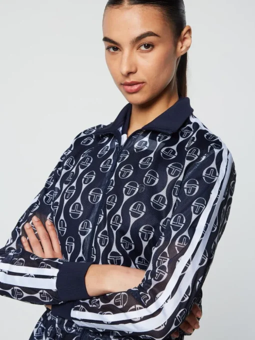 For The Court|Sergio Tacchini Lesi Mesh Jacket- Maritime Blue