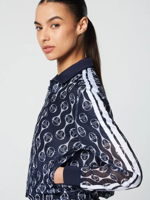 For The Court|Sergio Tacchini Lesi Mesh Jacket- Maritime Blue