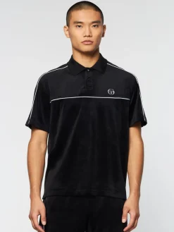 Velour|Sergio Tacchini Lioni Velour Polo Archivio- Black Beauty