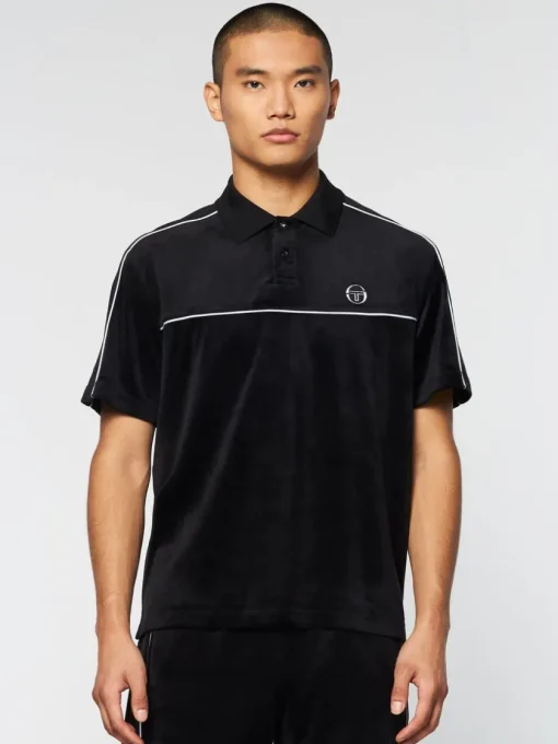Velour|Sergio Tacchini Lioni Velour Polo Archivio- Black Beauty