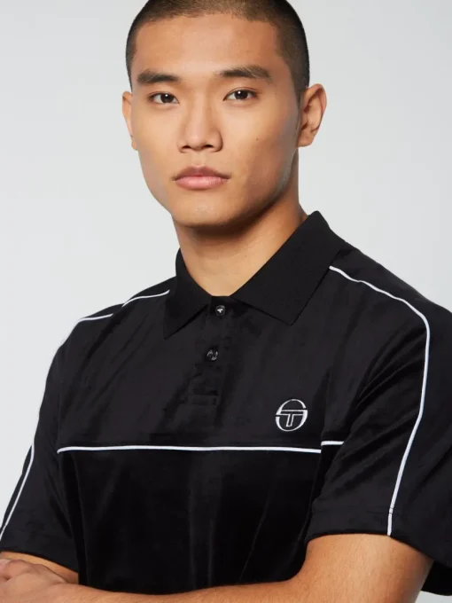 Velour|Sergio Tacchini Lioni Velour Polo Archivio- Black Beauty