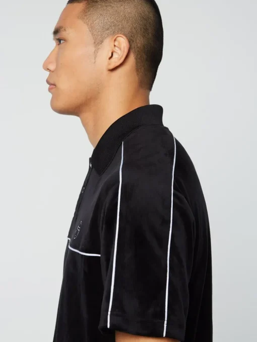 Velour|Sergio Tacchini Lioni Velour Polo Archivio- Black Beauty