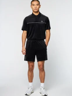 Shorts And Swim|Sergio Tacchini Lioni Velour Short Archivio- Black Beauty