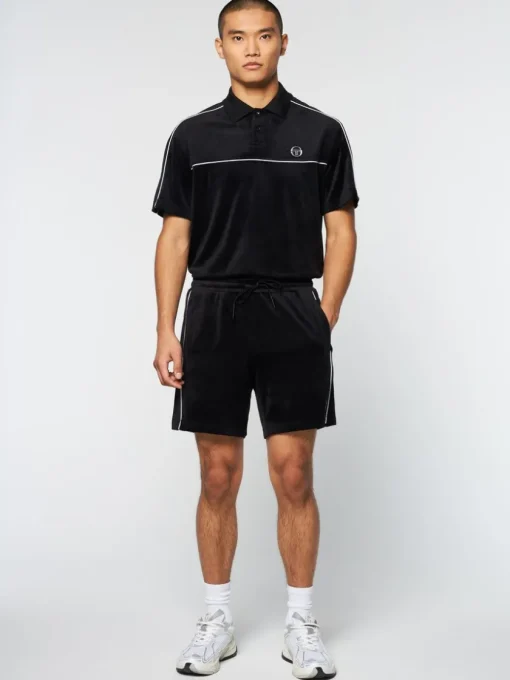 Shorts And Swim|Sergio Tacchini Lioni Velour Short Archivio- Black Beauty