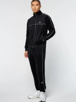 Velour|Sergio Tacchini Lioni Velour Track Jacket- Black Beauty