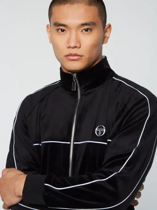 Jackets|Sergio Tacchini Lioni Velour Track Jacket- Black Beauty