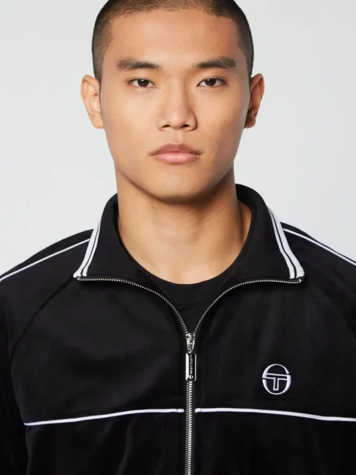 Jackets|Sergio Tacchini Lioni Velour Track Jacket- Black Beauty