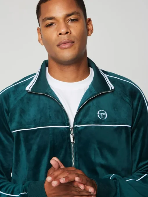 Jackets|Sergio Tacchini Lioni Velour Track Jacket- Botanical Garden