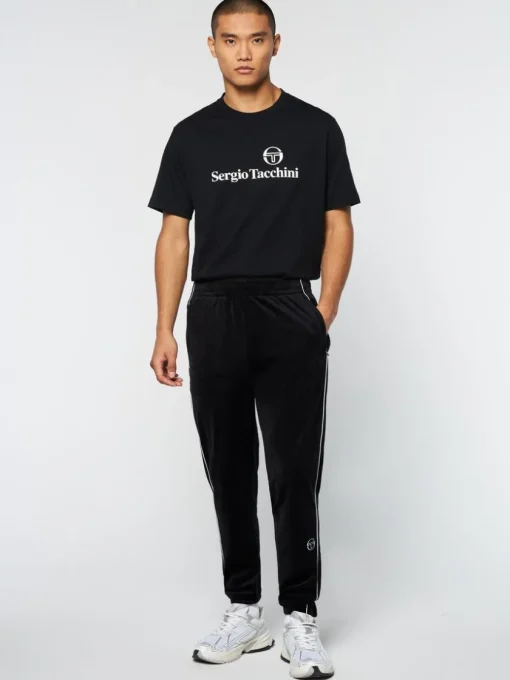 Velour|Sergio Tacchini Lioni Velour Track Pant- Black Beauty