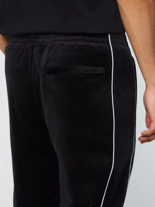 Velour|Sergio Tacchini Lioni Velour Track Pant- Black Beauty