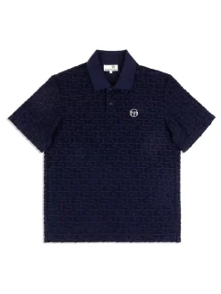 View All|Sergio Tacchini Livata Monogram Polo- Maritime Blue