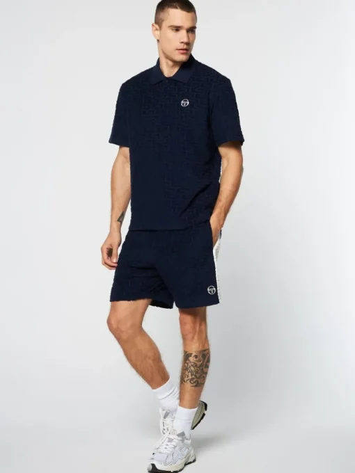 View All|Sergio Tacchini Livata Monogram Polo- Maritime Blue