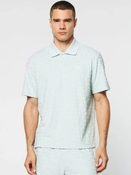 Polos|Sergio Tacchini Livata Monogram Polo- Surf Spray