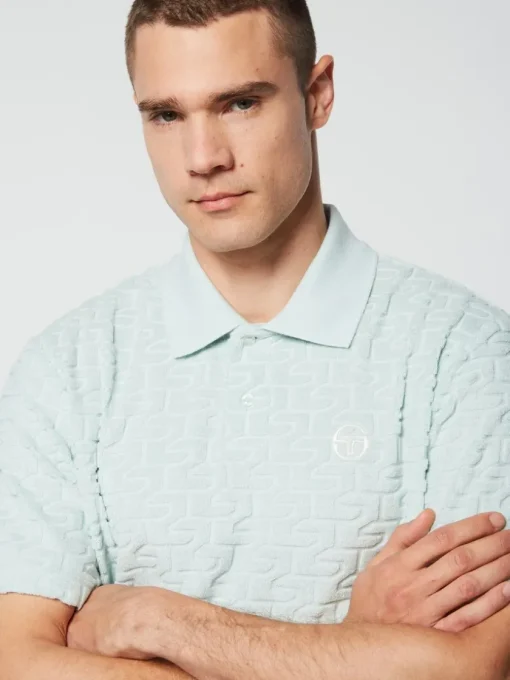 Polos|Sergio Tacchini Livata Monogram Polo- Surf Spray
