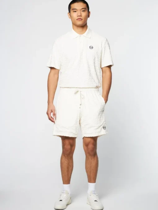 Shorts And Swim|Sergio Tacchini Livata Monogram Short- Gardenia