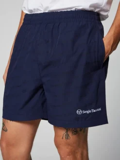 Shorts And Swim|Sergio Tacchini Merlata Water-Reactive Swim Short- Maritime Blue