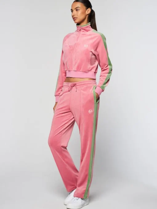 Tracksuits|Sergio Tacchini Miss Carlotta Velour Track Pant- Wild Rose