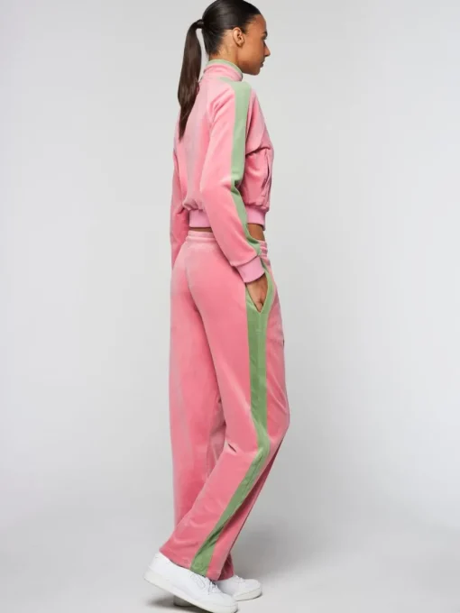 Tracksuits|Sergio Tacchini Miss Carlotta Velour Track Pant- Wild Rose