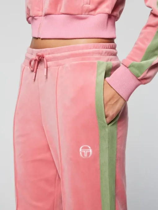 Tracksuits|Sergio Tacchini Miss Carlotta Velour Track Pant- Wild Rose