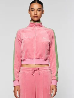 Tracksuits|Sergio Tacchini Miss Carlotta Velour Track Jacket- Wild Rose