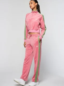 Tracksuits|Sergio Tacchini Miss Carlotta Velour Track Jacket- Wild Rose